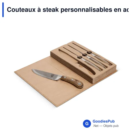 Couteaux à steak personnalisables en acier et bois avec logo - Orrefors Hunting