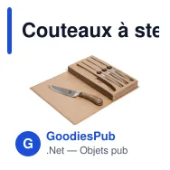 Couteaux à steak personnalisables en acier et bois avec logo - Orrefors Hunting - Miniature 2