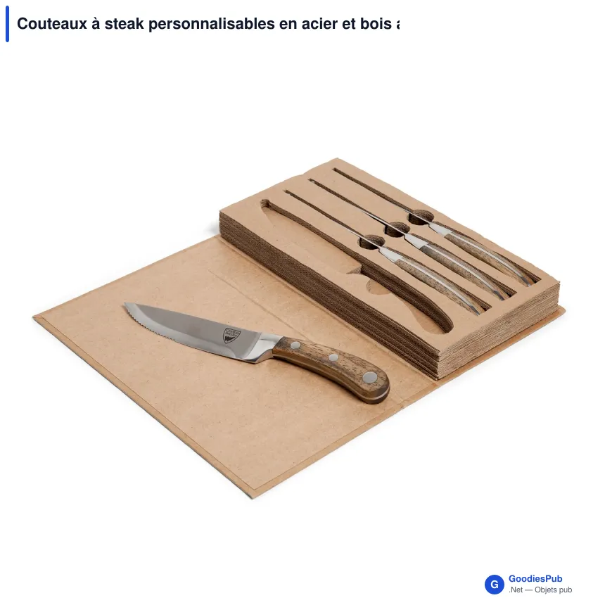 Couteaux à steak personnalisables en acier et bois avec logo - Orrefors Hunting - Image 2