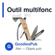 Outil multifonction personnalisable en acier et bois avec logo - Orrefors Hunting Deluxe - Miniature 2