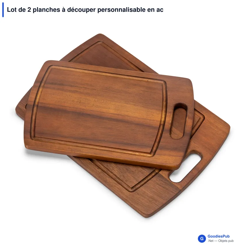 Lot de 2 planches à découper personnalisable en acacia avec logo - Orrefors Jernverk - Image 2