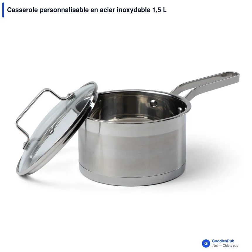 Casserole personnalisable en acier inoxydable 1,5 L avec logo - Orrefors Jernverk - Image 1