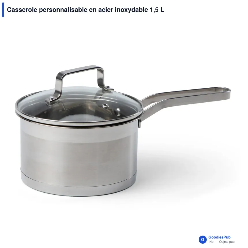 Casserole personnalisable en acier inoxydable 1,5 L avec logo - Orrefors Jernverk - Image 2