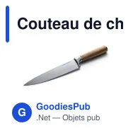 Couteau de chef personnalisable 8 pouces en acier avec logo - Orrefors Jernverk - Miniature 2