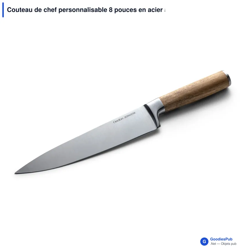 Couteau de chef personnalisable 8 pouces en acier avec logo - Orrefors Jernverk - Image 2