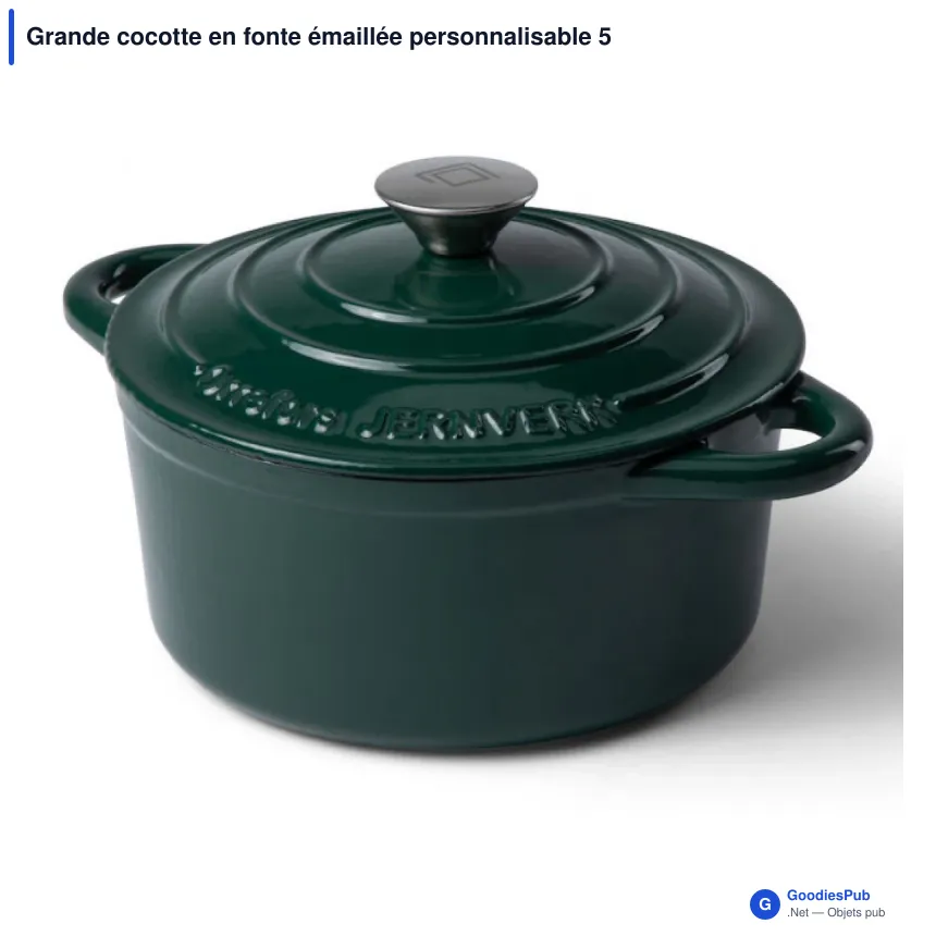 Grande cocotte en fonte émaillée personnalisable 5 L avec logo - Orrefors Jernverk - Image 3