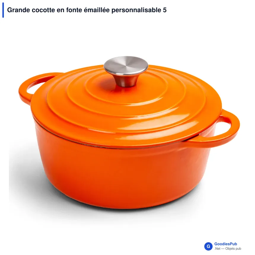 Grande cocotte en fonte émaillée personnalisable 5 L avec logo - Orrefors Jernverk - Image 5