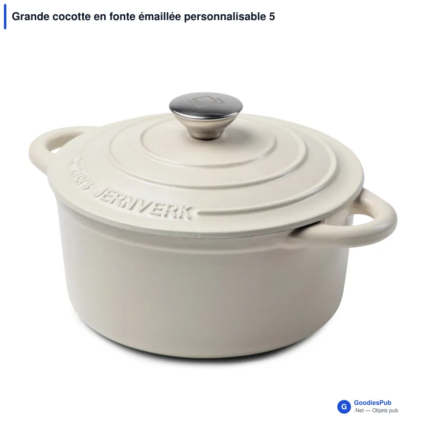 Grande cocotte en fonte émaillée personnalisable 5 L avec logo - Orrefors Jernverk - Image 7