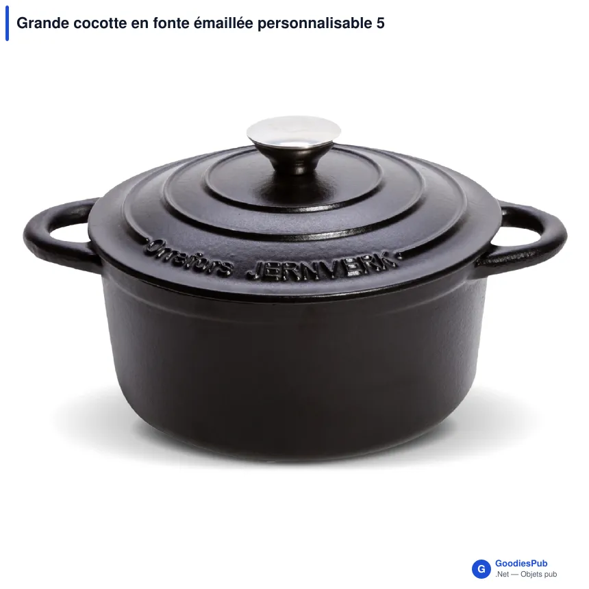 Grande cocotte en fonte émaillée personnalisable 5 L avec logo - Orrefors Jernverk - Image 8