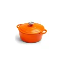 Variante Orange - Grande cocotte en fonte émaillée personnalisable 5 L avec logo - Orrefors Jernverk