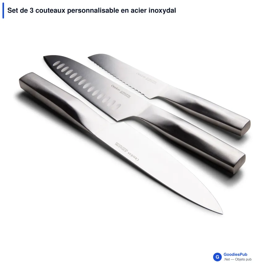 Set de 3 couteaux personnalisable en acier inoxydable avec logo - Orrefors Jernverk - Image 2