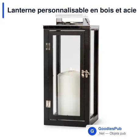 Lanterne personnalisable en bois et acier inoxydable avec logo - Orrefors Jernverk