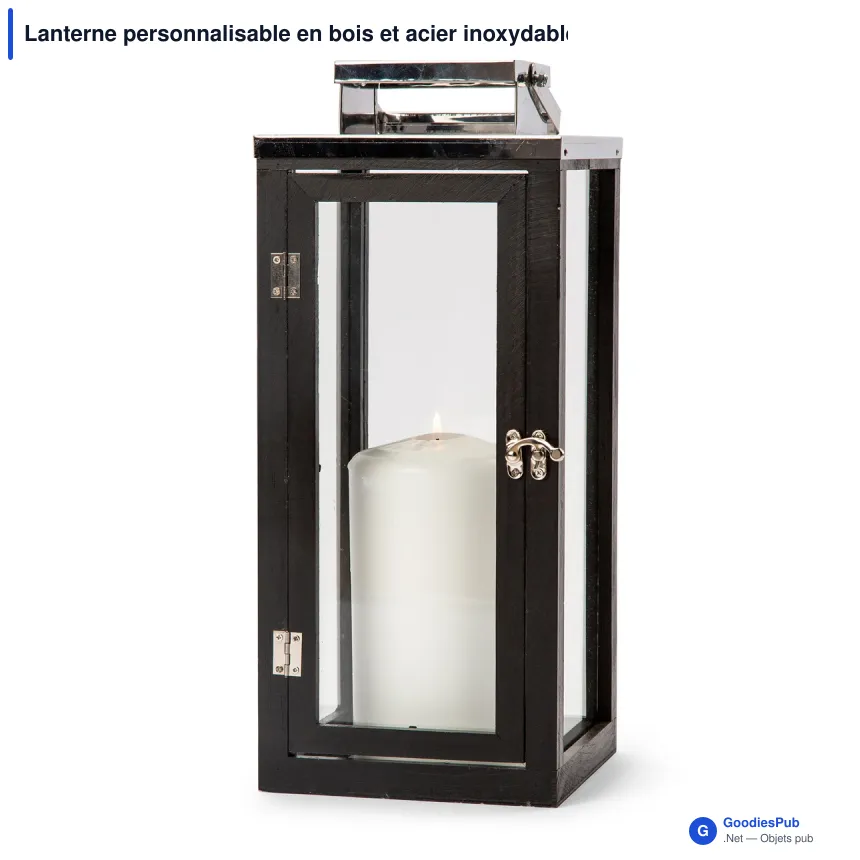 Lanterne personnalisable en bois et acier inoxydable avec logo - Orrefors Jernverk - Image 2