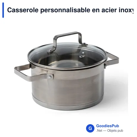 Casserole personnalisable en acier inoxydable 5 L avec logo - Orrefors Jernverk