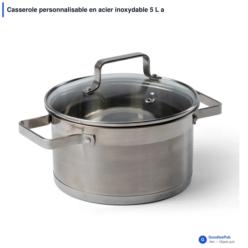Casserole personnalisable en acier inoxydable 5 L avec logo - Orrefors Jernverk - Image 2