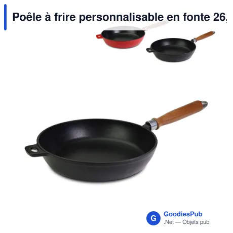 Poêle à frire personnalisable en fonte 26,5 cm avec logo - Orrefors Jernverk