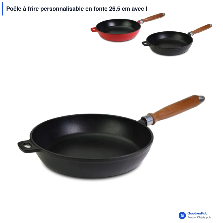 Poêle à frire personnalisable en fonte 26,5 cm avec logo - Orrefors Jernverk - Image 1