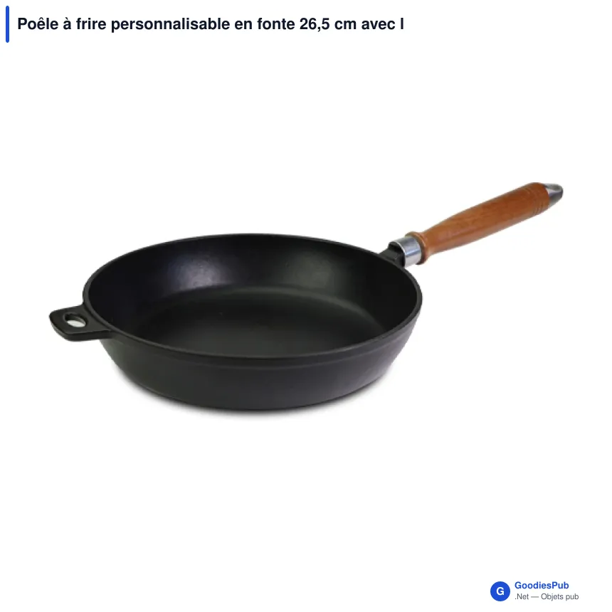 Poêle à frire personnalisable en fonte 26,5 cm avec logo - Orrefors Jernverk - Image 2
