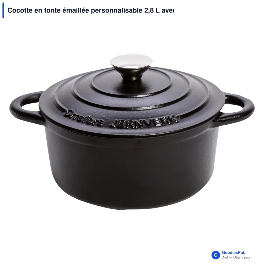 Cocotte en fonte émaillée personnalisable 2,8 L avec logo - Orrefors Jernverk - Image 3