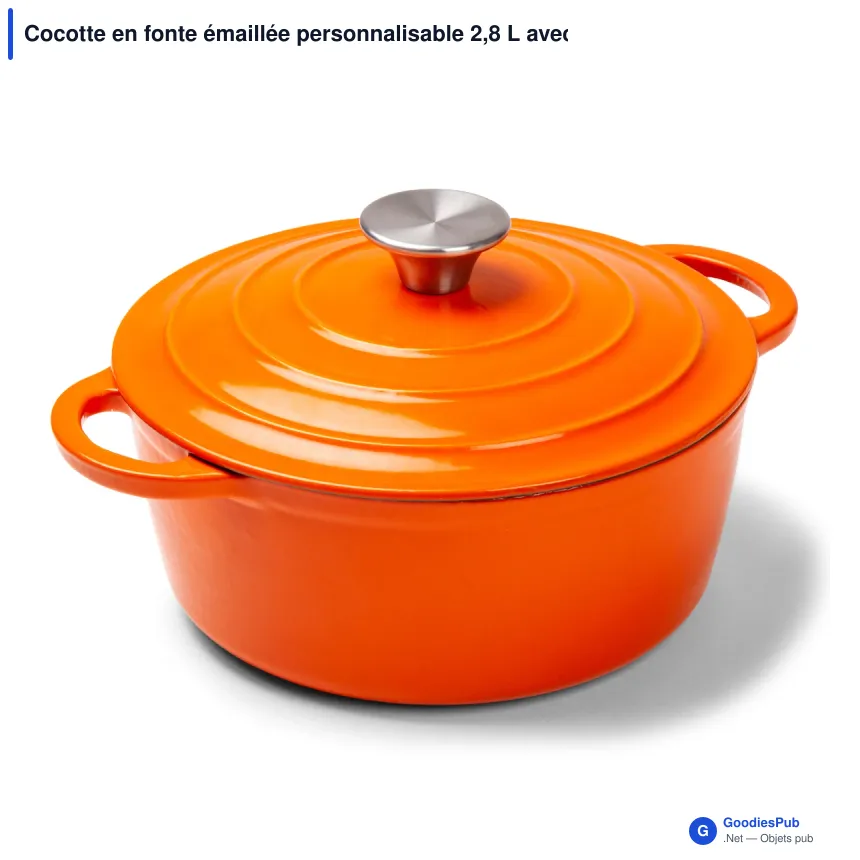 Cocotte en fonte émaillée personnalisable 2,8 L avec logo - Orrefors Jernverk - Image 4