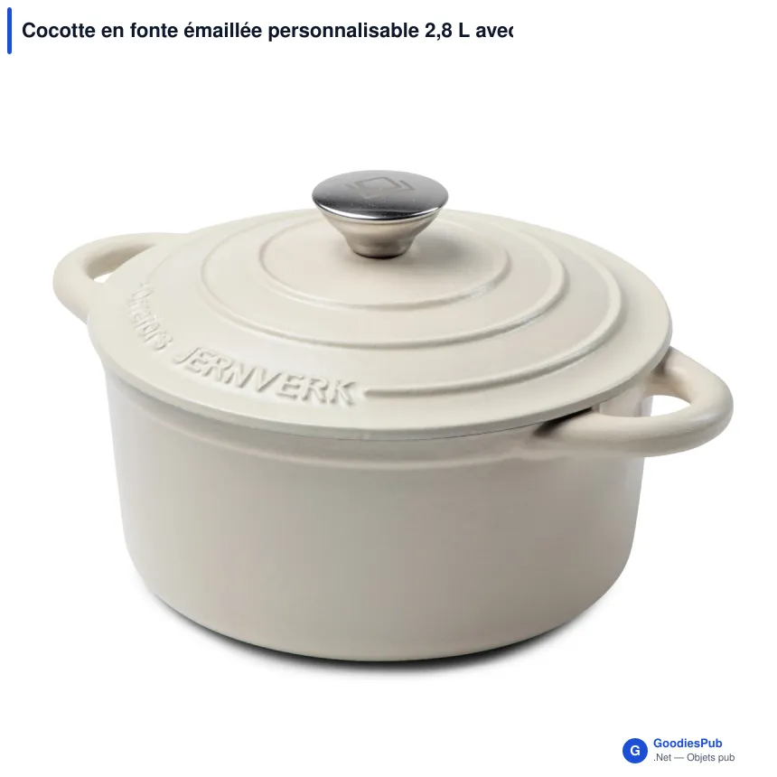 Cocotte en fonte émaillée personnalisable 2,8 L avec logo - Orrefors Jernverk - Image 6