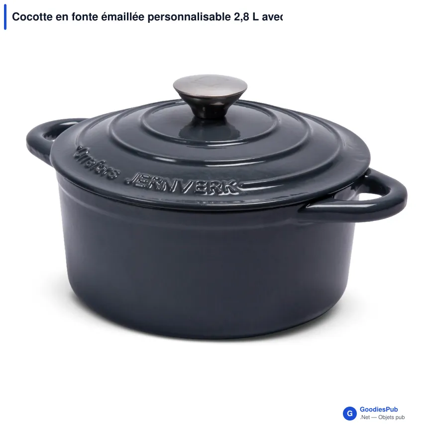 Cocotte en fonte émaillée personnalisable 2,8 L avec logo - Orrefors Jernverk - Image 7
