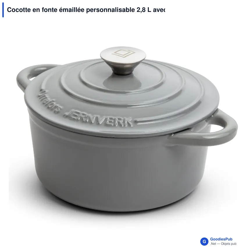 Cocotte en fonte émaillée personnalisable 2,8 L avec logo - Orrefors Jernverk - Image 8