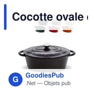 Cocotte ovale en fonte émaillée personnalisable 3,5 L avec logo - Orrefors Jernverk - Miniature 1