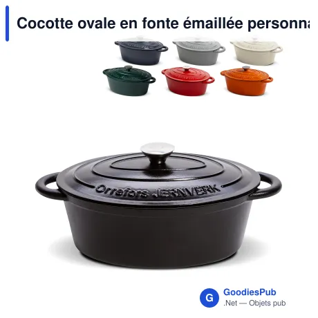 Cocotte ovale en fonte émaillée personnalisable 3,5 L avec logo - Orrefors Jernverk