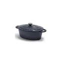 Variante Gris - Cocotte ovale en fonte émaillée personnalisable 3,5 L avec logo - Orrefors Jernverk