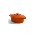 Variante Orange - Cocotte ovale en fonte émaillée personnalisable 3,5 L avec logo - Orrefors Jernverk
