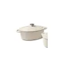 Variante Crème - Cocotte ovale en fonte émaillée personnalisable 3,5 L avec logo - Orrefors Jernverk