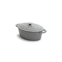 Variante Gris clair - Cocotte ovale en fonte émaillée personnalisable 3,5 L avec logo - Orrefors Jernverk