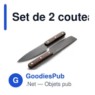 Set de 2 couteaux personnalisable en acier et bois de wengé avec logo - Orrefors Jernverk - Miniature 1