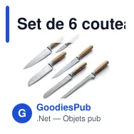 Set de 6 couteaux personnalisable en acier et bois d'acacia avec logo - Orrefors Jernverk - Miniature 1