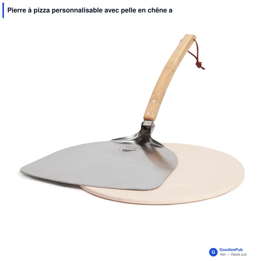 Pierre à pizza personnalisable avec pelle en chêne avec logo - Orrefors Hunting - Image 2