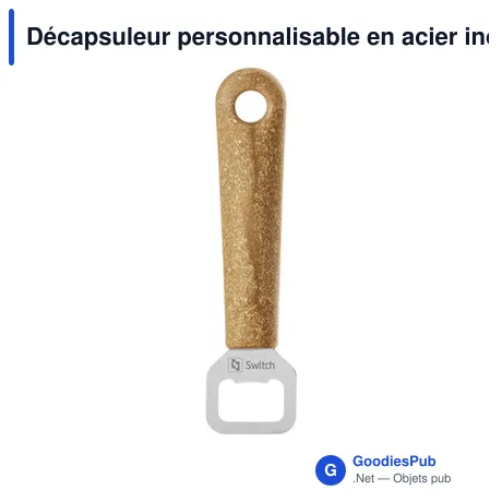 Décapsuleur personnalisable en acier inoxydable avec logo - Orthex