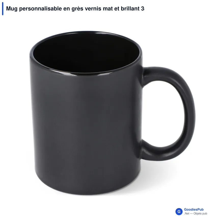 Mug personnalisable en grès vernis mat et brillant 350 ml avec logo - Oslo - Image 2