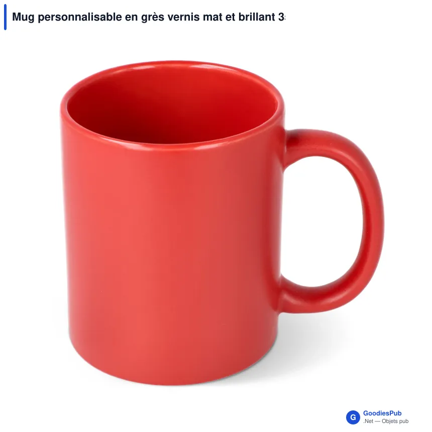 Mug personnalisable en grès vernis mat et brillant 350 ml avec logo - Oslo - Image 3