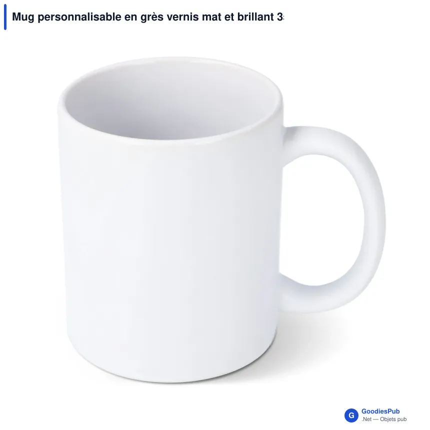 Mug personnalisable en grès vernis mat et brillant 350 ml avec logo - Oslo - Image 5
