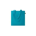 Variante turquoise - Sac shopping personnalisable en coton équitable avec logo - OSOLE+ COLOUR