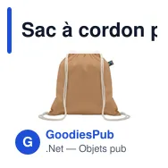 Sac à cordon personnalisable en coton Fairtrade avec logo - Miniature 1