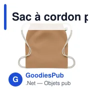 Sac à cordon personnalisable en coton Fairtrade avec logo - Miniature 2