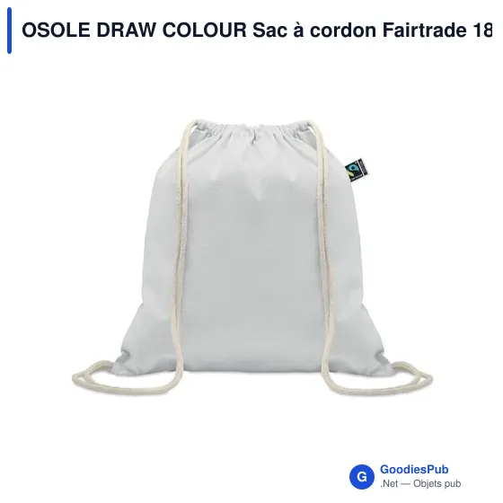 Sac à cordon personnalisable en coton Fairtrade avec logo - Image 11