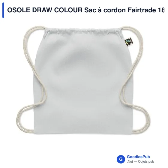 Sac à cordon personnalisable en coton Fairtrade avec logo - Image 12