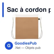 Sac à cordon personnalisable en coton Fairtrade avec logo - Miniature 3