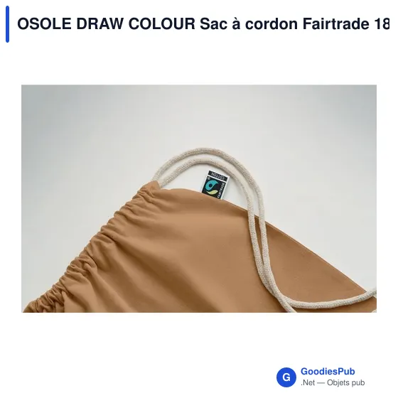 Sac à cordon personnalisable en coton Fairtrade avec logo - Image 4