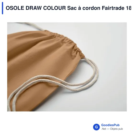 Sac à cordon personnalisable en coton Fairtrade avec logo - Image 5