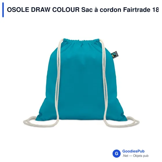 Sac à cordon personnalisable en coton Fairtrade avec logo - Image 6