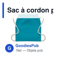 Sac à cordon personnalisable en coton Fairtrade avec logo - Miniature 7